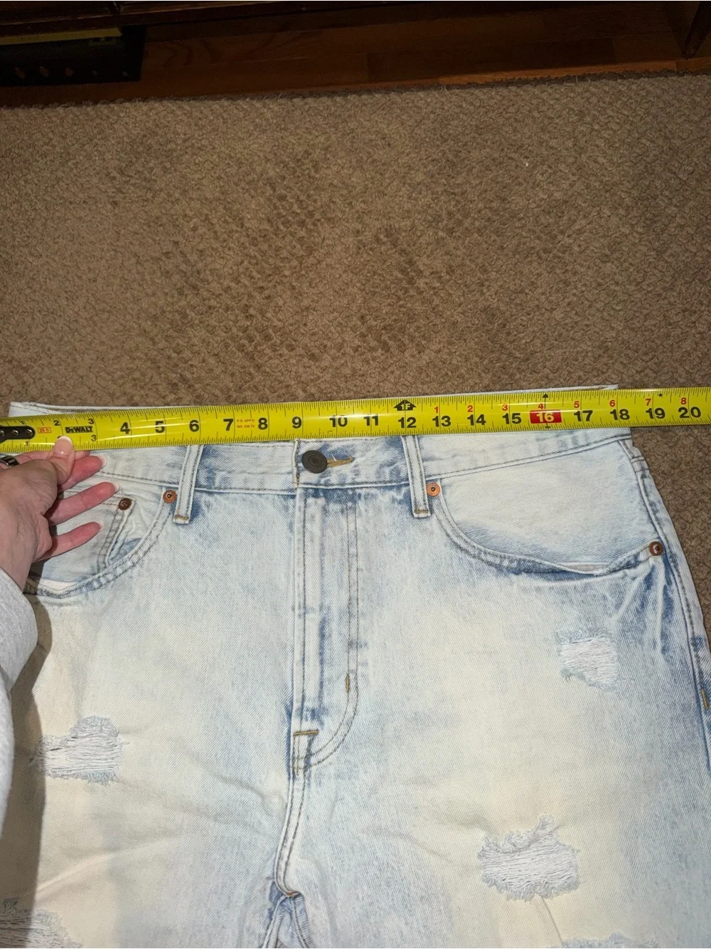 American Eagle Outfitters Light Wash Distressed Denim Men’s Jorts